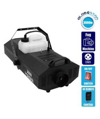 GLOBOSTAR® SMOKIE 51146 Stage Μηχανή Καπνού 3000W AC 220-240V IP20 DMX512 Protocol & RF Ασύρματο Χειριστήριο - Μ69x Π30 x Υ17cm - 1 Χρόνο Εγγύηση